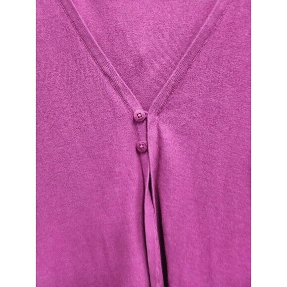 Patagonia Women Cardigan Large Orchid Pink Organic Cotton Two Button Lightweight - Picture 2 of 7